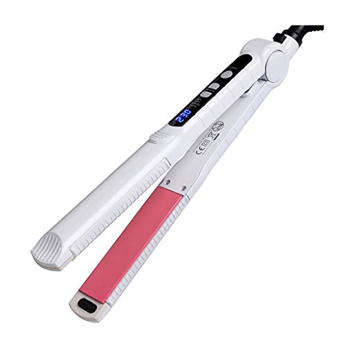 LiKin Hair Straightener 3-in-1 Changeable Plate Straightener 1 Inch Heating Plate Curler Ceramic LCD Does Not Hurt Hairpin  Color   White 