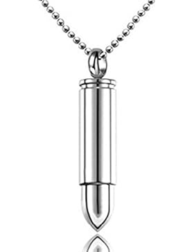 MESE London Gewehrkugel-Halskette Korn-Ketten-Silber-Armee Anhänger - Elegante Geschenkbox