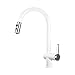 Produktbild HUIJIN1 Einhandle Küche Faucet, heiße und kalt drehbare Doppel-Outlet-Outlet-Outlet-Outlet-Outlet-Outlet-Outlet Sprayer Gesunde Mode Multifunktionsraum Küche Kupferhahn,White