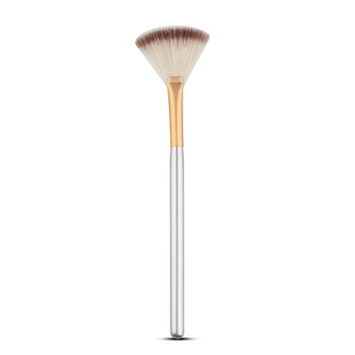 Familizo Professional 1Pc Artificial Fiber Fan Brush Portable Slim Professional Makeup Brush (Brown)