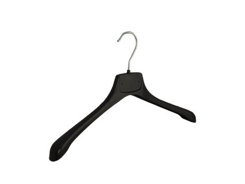 10 x Jacken / Kostümbügel schwarz, leicht gebogen mit Schulterverbreitung (25 mm), 40 cm - DER KLEIDERBÜGELRIESE