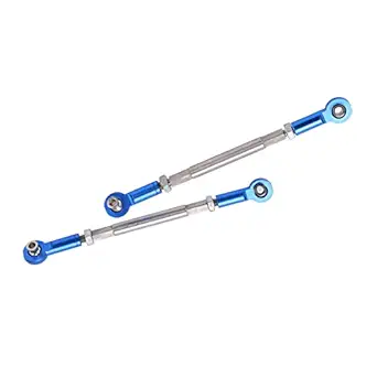 Metal Front Steering Link Rod, Strong Exquisite Metal Steering Link Rod Tie Rods Blue for 1/7 RC Car for Unlimited Desert Racer