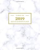 Wochenplaner & Monatsplaner 2019: Marble Marmor Terminkalender Organizer, Studienplaner und Notizbuch mit inspirierenden Zitaten Januar 2019 bis ... 2019 (Wochenplaner Organizer, Band 1) by 