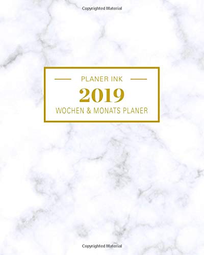 Wochenplaner & Monatsplaner 2019: Marble Marmor Terminkalender Organizer, Studienplaner und Notizbuch mit inspirierenden Zitaten Januar 2019 bis ... 2019 (Wochenplaner Organizer, Band 1)