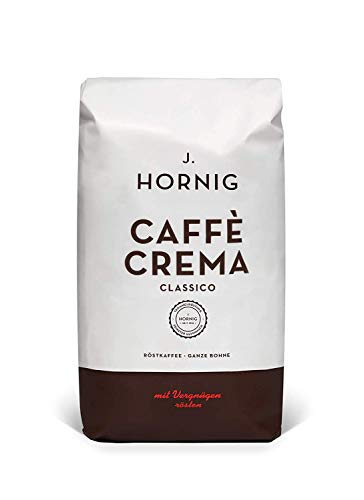 J. Hornig Kaffeebohnen Espresso, Caffè Crema Classico, 500g, schokoladiges & nussiges Aroma, für Vollautomaten, Siebträgermaschine oder Espressokocher, ganze Bohnen