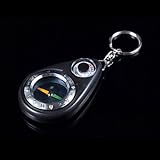 Black Outdoor Plastic Camping Keychain with Compass And Thermometer