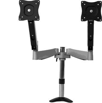 Auna LDT04-C024 Monitorhalterung Tischhalterung für 2 Monitore mit Kabelführungssystem (90° Schwenk / 360° Dreh / 130° Kippbereich, höhenverstellbar 0-30cm, bis 9kg/Monitor) - 5