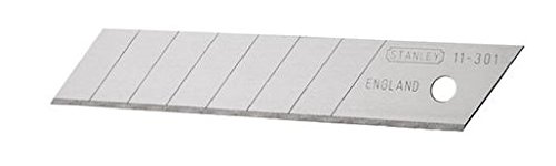 Stanley Abbrechklingen 18 mm, gerade Schneide, 0,55mm Schneidstärke, 110mm Klingenlänge, 10 Stück im Spender, 0-11-301 - 3