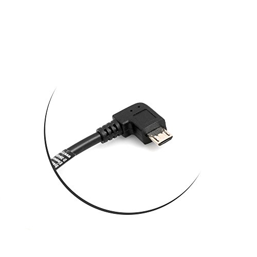 SYSTEM-S Micro USB 90° links gewinkelt Winkelstecker zu Mini USB Buchse ca. 27cm Datenkabel Ladekabel Adapter Kabel Verlängerung - 2