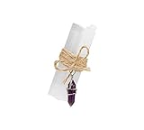 Material: Gips, Amethyst, Hanfseil; Lieferung: 4x Selenite Bundle, 1x Hanfseil, 1x Anhänger, 1x Geschenkbox