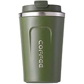 Stainless Steel Travel Mug Double Wall Insulated Vacuum Cup with Lid Olivaceous 13 oz