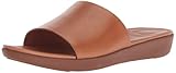 lederpuschen mit namen Synthetik Fitflop SOLA SLIDES - LEATHER, Damen Offene Sandalen mit Keilabsatz, Brown (Caramel 098), 39 EU (6 UK)