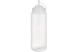 APS 93259 klämflaska, Ø 8 cm, höjd 26,5 cm, 1 025 ml, polyeten, transparent, med skruvlock och lock