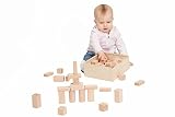 CreaBLOCKS Holzbausteine natur Kleinkindpaket 54 unbehandelte Bauklötze ab 6 Monate Made in Germany - 