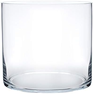 Royal ImportsFlower Glass Vase Decorative Centerpiece For Home Or Wedding - Cylinder Shape, 4" Tall, 4" Opening, Clear