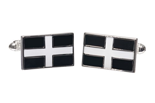 ONYX - ART LONDONCufflinks - Cornish St Piran Flag Cufflinks Presented In Onyx Art London Cufflink Gift Box