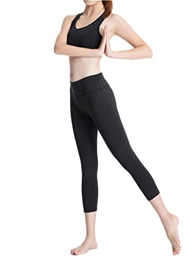 YR.Lover Damen 2er Pack Kompression Capri Legging Tight Pants - 3