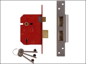 Union Locks 2234E 5 Lever BS Mortice Sash Lock Plated 79.5mm - Brass Finish (Visi Pack)