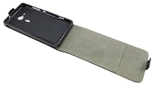 Funda con tapa para Sony Xperia SP en Negro Bolso Plegable Funda   energmix