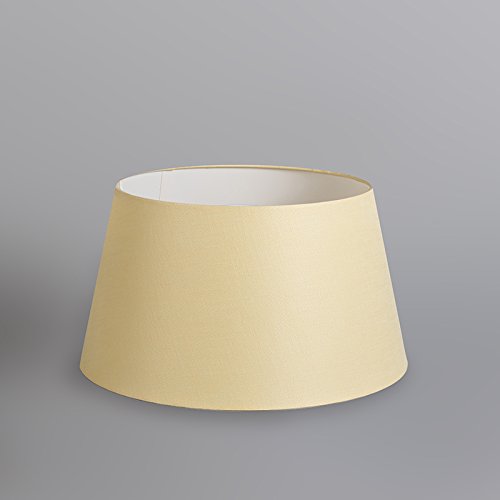 QAZQA Leinen Lampenschirm 32cm rund DS E27 leinen creme , Rund konisch Schirm Pendelleuchte, Schirm Stehleuchte, - 3