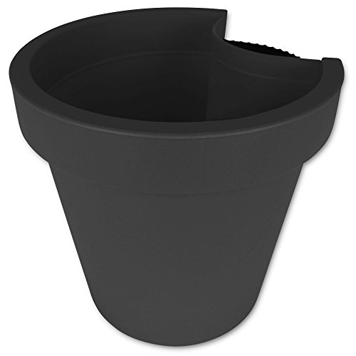 Pflanztopf – Pflanzkübel – Hängetopf – Balkontopf – Pflanzgefäß – Blumentopf Regenrohr mit Farbauswahl (Grau) - 2