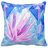 Purple And Blue Quartz Gems Abstract Throw Pillow Case