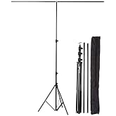 Amazon Basics T-Shape Backdrop Stand Adjustable Background Support | Heavy Duty Photo Backdrop Stand | for Birthday Parties, 