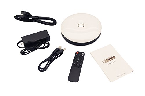 SOYA Portable Wireless Home Video Projector Android 4.4 HD LED Wifi mini Smart Projector DLP 16G+ HDMI USB Speaker Bluetooth 4.0 Support Web Browser Netflix Youtobe EShare Function+ Keystone Correction (D08 White)