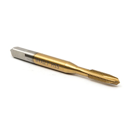 Fortag 5 tlg Gewindebohrer Set HSS Gewindeschneider-Satz Rechte Hand Handgewindebohrer Satz Schälanschnitt Titan-beschichtet M3-M8 - 8