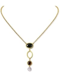 Misaki Misaki Pendant MONALISA - Colgante de mujer de latón con perla sintética, 45 cm