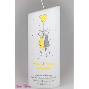 HOCHZEITSKERZE STRICHMÄNNCHEN OVAL ABG.