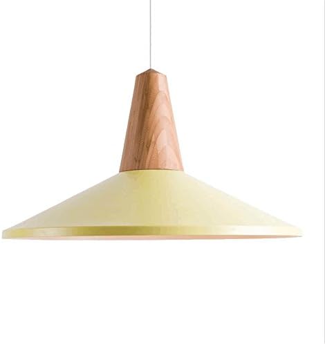 Eikon Shell Pendant Light Contemporary Metal Wood Ceiling Light - Yellow