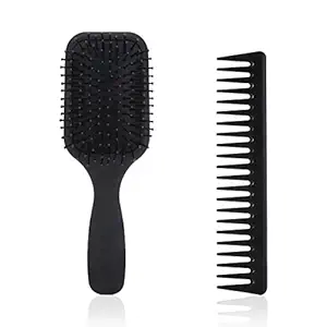 TopWigy Hair Brush, Detangling Brush and Hair Comb Set for Men and Women Suitable for Wet Dry Thick Hair Smoothing Massaging Detangling Daily Hair Brush(2Pcs)