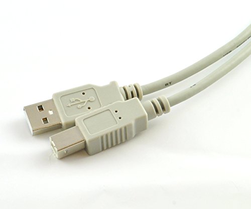 RHOMBUTECH® - 10m Premium USB 2.0 Hi-Speed Kabel A/B, Druckerkabel/Verbindungskabel, USB A-Stecker auf USB B-Stecker, hochwertige Verarbeitung, doppelt geschirmt für passgenaue Steckverbindung (10m, grau)