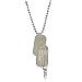 Men Style Personalised Two Silver Military Army Dog ID Tags & Necklace, Engraved Gift Pendant RS.195.00