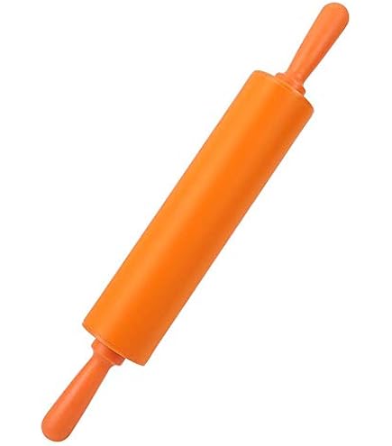 Retoo Mattarello In Silicone Con Manici In Legno, 38 Cm, Antiaderente, Per Pasta, Pasta Di Zucchero E Decorazione Torte