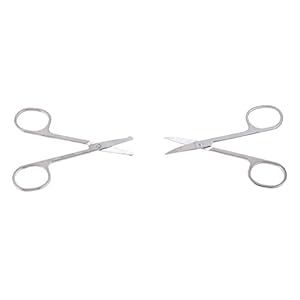 Welecom 2PCS, Nose Hair Scissors Beard Eyebrow Trimmer Scissors Stainless Steel Set - Image 2