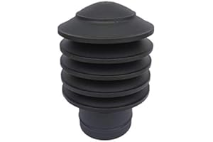 DENVEL 150 mm Kaminhaube Schornsteinabdeckung Kaminaufsatz Schornsteinhaube Lamellenhaube Hut Schwarz (80mm, 100mm, 120mm, 125mm, 130mm, 150mm, 180mm, 200mm)