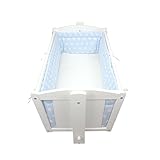 TupTam 6-tlg. Wiegen-Set 80×80 Bettwäsche Bettdecke Bettbezüge Nestchen Himmel für Stubenwagen Pendelwiegen Beistellbett - 3