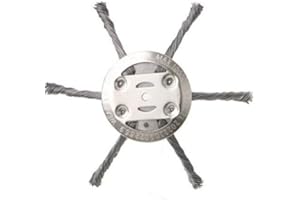 CONSTPROG Cabezal de desbrozadora de césped de 6 pulgadas, cepillo de alambre de acero para jardín (150 mm, 6 cuchillos)