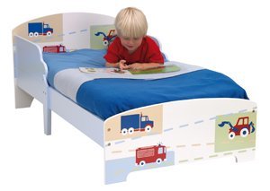 Boys Vehicle Junior MDF Toddler Bed + Deluxe Foam Mattress