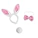 Price comparison product image by Robelli Kids Cute Animal 3-Piece Fancy Dress Sets (Ears Headband, Tail & Bow Tie) (Pink Bunny)