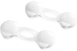 Hauck Close Me 3 - Cerradura Seguridad Protector Pestillo de Cajón y Armarios, Seguridad Universal 10 cm, Fijación sin Usar Taladro, 2 Unidades, Blanco