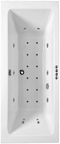 Plumbers Choice Square No 3 System 3 Acrylic Double Ended Whirlpool &amp; Airpool Spa Bath 1700mm x 750mm