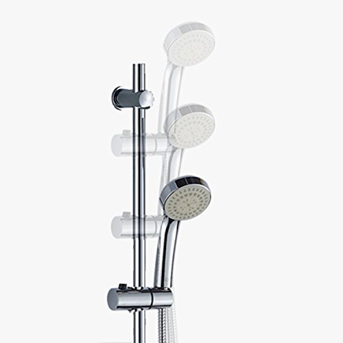 moinkerin Duschkopf Schieber, Handbrause Halterung, Duschkopf Gleiter Halter, verstellbar Stangengleiter Duschstange verchromt, Brausekopf Brausehalter für Wandstange 20-25mm grau - 6