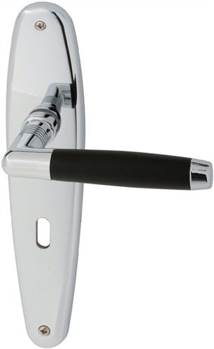 Preisvergleich Produktbild JATEC Langschild-Drückergarnitur R-Metropol WC Chrom / sw J352486000L6