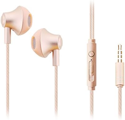 Earbuds with Mic, JENTXON Earphones Wired Headphones with Microphone Fits for iPhone iPod iPad Samsung Galaxy and Android (E8314 RoseGold)