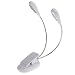 Produktbild F Fityle LED Doppelkopf 8 LEDs Buchlampen, USB wiederaufladbar LED Klemmleuchte, Schreibtischlampe, Notenpultleuchten, Leuchte für Notenständer, kinderbeleuchte - Weiß