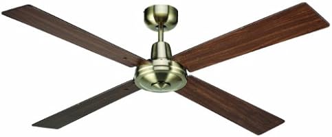 Lucci Air Airfusion Quest II 210338 - Ventilatore da soffitto, in ottone anticato, con interruttore da parete, diametro 132 cm