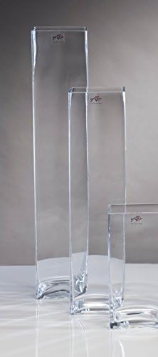 Glass vase Square rectangular 50 cm Ø 10,0 x 10,0 cm clear by Sandra Rich